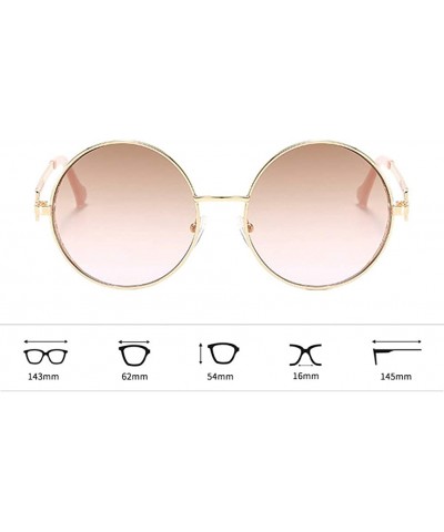 Round Unisex Vintage Round Sunglasses Classic Retro Steampunk Style Eyewear - Tea Pink - C4197IH7UKQ $10.83