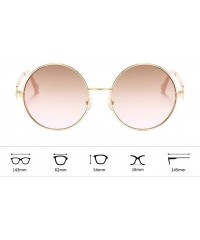 Round Unisex Vintage Round Sunglasses Classic Retro Steampunk Style Eyewear - Tea Pink - C4197IH7UKQ $10.83