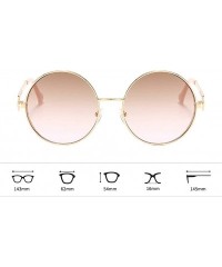 Round Unisex Vintage Round Sunglasses Classic Retro Steampunk Style Eyewear - Tea Pink - C4197IH7UKQ $10.83