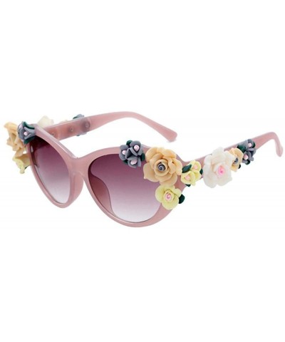 Aviator Retro Rose Sunglasses Women Beach Holiday Baroque Flowers Sun Glasses Women 1 - 1 - CZ18YKT2WXY $9.07