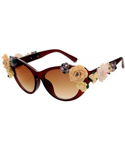 Aviator Retro Rose Sunglasses Women Beach Holiday Baroque Flowers Sun Glasses Women 1 - 1 - CZ18YKT2WXY $20.02