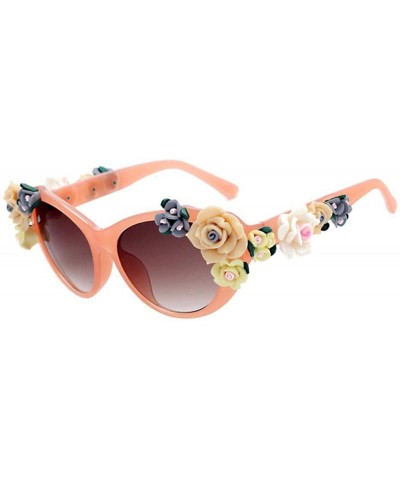 Aviator Retro Rose Sunglasses Women Beach Holiday Baroque Flowers Sun Glasses Women 1 - 1 - CZ18YKT2WXY $20.02