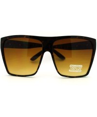 Aviator Super Oversized Sunglasses Unisex Flat Top Square Frame Fashion Wear - Tortoise - CD11ES83ZCH $7.88