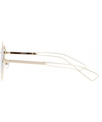 Butterfly Womens Metal Wire Horn Rim Butterfly Retro Sunglasses - Gold Silver Mirror - CV12GOHHRZP $23.13
