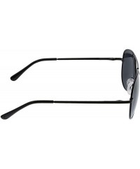Aviator Women's Heat Wave Polarized Sunglasses Aviator Reading - Black - 56 mm + 0 - CS1964ZL8YZ $40.91