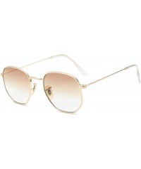 Square Frame Metal Square Sunglasses Women Classic Vintage Pilot Sun Glasses Brand Design Gradient Sunglasses - C6 - C518WD85...