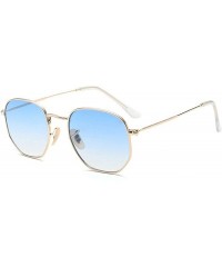 Square Frame Metal Square Sunglasses Women Classic Vintage Pilot Sun Glasses Brand Design Gradient Sunglasses - C6 - C518WD85...
