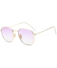 Square Frame Metal Square Sunglasses Women Classic Vintage Pilot Sun Glasses Brand Design Gradient Sunglasses - C6 - C518WD85...