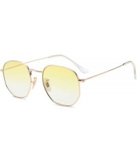 Square Frame Metal Square Sunglasses Women Classic Vintage Pilot Sun Glasses Brand Design Gradient Sunglasses - C6 - C518WD85...