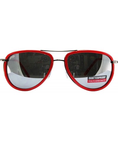 Aviator Red Rimmed Aviator Style Sunglasses - CX11LYCQJRN $12.93