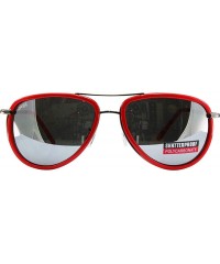 Aviator Red Rimmed Aviator Style Sunglasses - CX11LYCQJRN $25.86