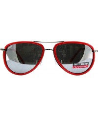 Aviator Red Rimmed Aviator Style Sunglasses - CX11LYCQJRN $12.93