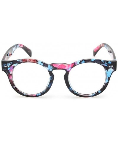 Goggle Clear Lens Eyeglasses Reading Glasses Decor Fashion Geek/Nerd eyewear - Blue Floral - CZ18CKXZZ00 $16.50