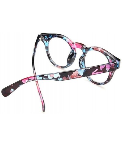 Goggle Clear Lens Eyeglasses Reading Glasses Decor Fashion Geek/Nerd eyewear - Blue Floral - CZ18CKXZZ00 $34.37