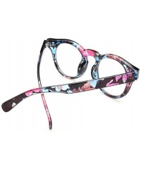 Goggle Clear Lens Eyeglasses Reading Glasses Decor Fashion Geek/Nerd eyewear - Blue Floral - CZ18CKXZZ00 $16.50