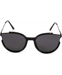 Cat Eye Oversized Sunglasses Fashion Polarized - Silver Frame / Grey Lens Cat Eye Sunglasses - CK18ADHMRON $25.43