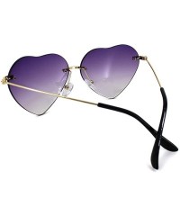 Aviator Heart Shape Sunglasses Fashion Aviator Tinted Lens Eyeglasses Metal Frame Eyewear - Purple - CE18S9TDQ5I $14.94