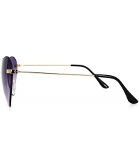 Aviator Heart Shape Sunglasses Fashion Aviator Tinted Lens Eyeglasses Metal Frame Eyewear - Purple - CE18S9TDQ5I $27.40