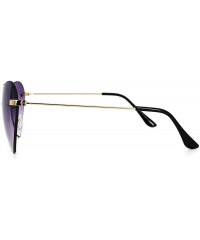 Aviator Heart Shape Sunglasses Fashion Aviator Tinted Lens Eyeglasses Metal Frame Eyewear - Purple - CE18S9TDQ5I $14.94