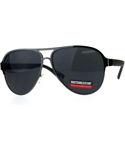 Sport Mens Racer Pilots Metal Rim Sport Mob Classic Sunglasses - Shiny Gunmetal Black - CB18D9900DG $12.60