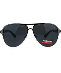 Sport Mens Racer Pilots Metal Rim Sport Mob Classic Sunglasses - Shiny Gunmetal Black - CB18D9900DG $19.17