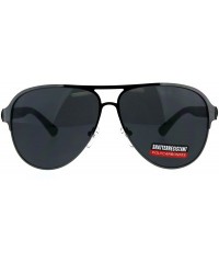 Sport Mens Racer Pilots Metal Rim Sport Mob Classic Sunglasses - Shiny Gunmetal Black - CB18D9900DG $19.96