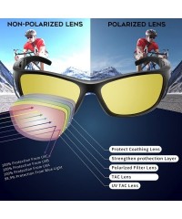 Aviator Polarized Sports Sunglasses Driving shades For Men TR90 Unbreakable Frame RB831 - Black Night Version - CA1896RKA8Z $...