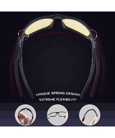 Aviator Polarized Sports Sunglasses Driving shades For Men TR90 Unbreakable Frame RB831 - Black Night Version - CA1896RKA8Z $...