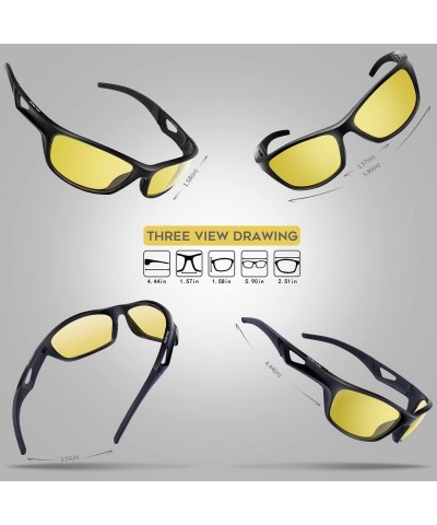 Aviator Polarized Sports Sunglasses Driving shades For Men TR90 Unbreakable Frame RB831 - Black Night Version - CA1896RKA8Z $...