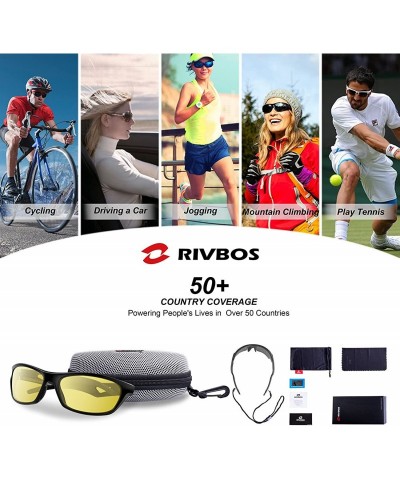 Aviator Polarized Sports Sunglasses Driving shades For Men TR90 Unbreakable Frame RB831 - Black Night Version - CA1896RKA8Z $...