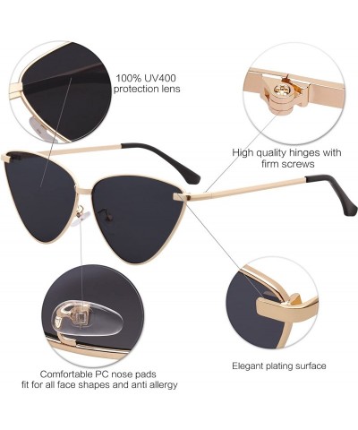 Cat Eye Cateye Sunglasses for Women Fashion Retro Vintage Narrow Clout Goggles Metal Frame SJ1091 - C118CRKNX7T $10.64