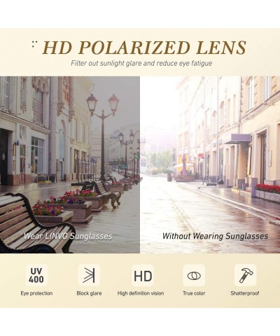 Rimless Classic Semi Rimless Half Frame Polarized Sunglasses for Men Women UV400 - C4196OGOZS2 $29.64