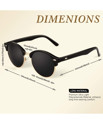 Rimless Classic Semi Rimless Half Frame Polarized Sunglasses for Men Women UV400 - C4196OGOZS2 $29.64