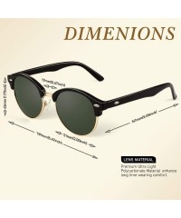 Rimless Classic Semi Rimless Half Frame Polarized Sunglasses for Men Women UV400 - C4196OGOZS2 $29.64