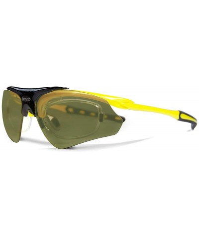 Sport Delta Shiny Yellow Tennis Sunglasses with ZEISS P310 Green Tri-flection Lenses - CX18KNDGODM $18.71