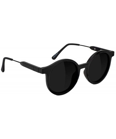 Round Robyn Premium Polarized Glasses 100% UV protected - Matte Black - C418SSAEMGK $70.56