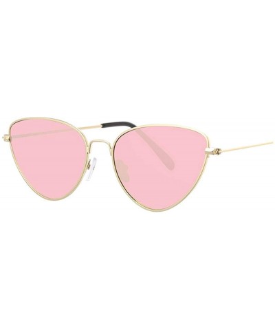 Oversized Pink erfly Sunglasses Women Er Vintage Fashion Rose Gold Mirror Sun Glasses Unique Ladies Female - Gold Pink - CU19...