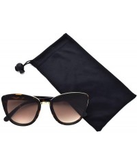 Cat Eye Oversized Women Cat Eye Flat Lens Sunglasses P2460 - Tortoise Gradient Brown - CV18S6WC8WR $20.97