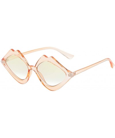 Rimless New Women Vintage Lip Shape Sunglasses Fashion Eyewear Radiation Protection Casual Glasses - C218ST2G9CT $17.42