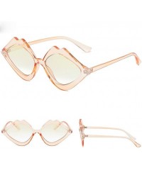 Rimless New Women Vintage Lip Shape Sunglasses Fashion Eyewear Radiation Protection Casual Glasses - C218ST2G9CT $17.19