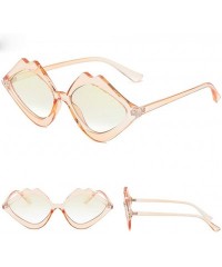 Rimless New Women Vintage Lip Shape Sunglasses Fashion Eyewear Radiation Protection Casual Glasses - C218ST2G9CT $9.63