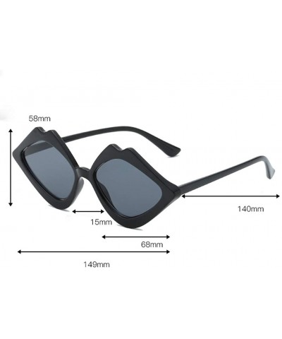 Rimless New Women Vintage Lip Shape Sunglasses Fashion Eyewear Radiation Protection Casual Glasses - C218ST2G9CT $9.63