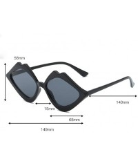 Rimless New Women Vintage Lip Shape Sunglasses Fashion Eyewear Radiation Protection Casual Glasses - C218ST2G9CT $17.19