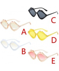 Rimless New Women Vintage Lip Shape Sunglasses Fashion Eyewear Radiation Protection Casual Glasses - C218ST2G9CT $9.63