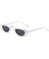 Cat Eye Polarized Woman's Cat Eye Retro Fashion Sunglasses Vintage Cateye Sunglasses Plastic Frame Mirrored Lens - E - CE190N...