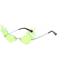 Sport Retro Vintage Narrow Cat Eye Sunglasses for Women Clout Goggles Plastic Frame Glasses - Green - CG1960TW07O $15.46