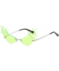 Sport Retro Vintage Narrow Cat Eye Sunglasses for Women Clout Goggles Plastic Frame Glasses - Green - CG1960TW07O $7.41