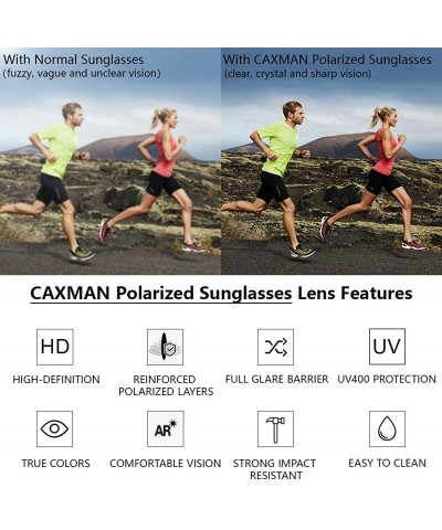 Sport Polarized Sunglasses for Women Men Oval Frame Sports Style UV Protection - C818R6YNK09 $32.27