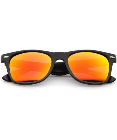 Wayfarer Women Mod Chic Super Cat Eye Sunglasses Vintage Fashion - Black/Sunset Mirror - C01107XZGOR $17.10