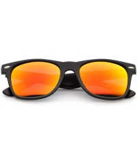 Wayfarer Women Mod Chic Super Cat Eye Sunglasses Vintage Fashion - Black/Sunset Mirror - C01107XZGOR $17.33